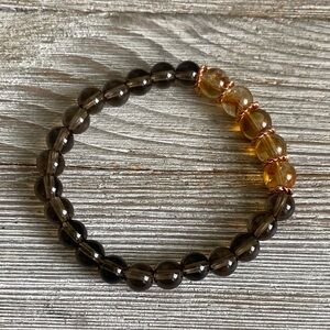 Smoky Quartz & Citrine Stretch Bracelet